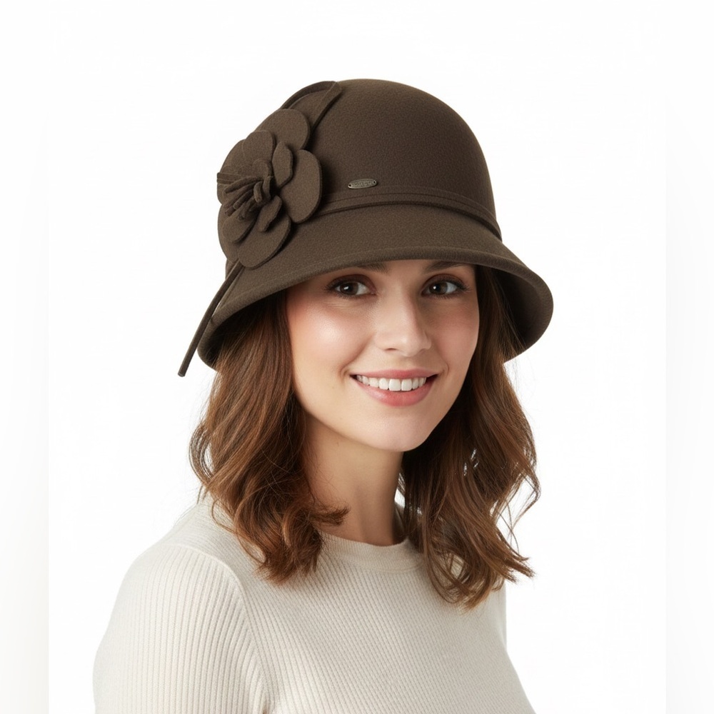 Scala Vintage Style 100% Wool Cloche Hat, Adjustable Band